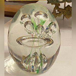 Vintage Art Glass Bubbles Paperweight